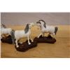 Image 4 : Qty 6 White Horse Figurines, Some on Wood Bases, Misc Sizes