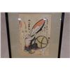 Image 2 : Man Holding Large Sake Barrel Japanese Otsu-e Folk Painting 16" x 19", Framed
