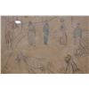 Image 4 : Vintage Sketch Artwork w/ Dedication 20" x 16", Mounted & Matted