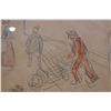 Image 6 : Vintage Sketch Artwork w/ Dedication 20" x 16", Mounted & Matted