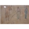 Image 7 : Vintage Sketch Artwork w/ Dedication 20" x 16", Mounted & Matted