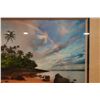 Image 4 : Hawaiian Rainbow Artwork by Artist Sweet (?) 18" x 15", Framed & Matted