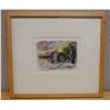 Image 1 : Abstract Artwork by Artist E.V. Hon (?) w/ Noelani Gallery Sticker 16" x 14", Framed & Matted