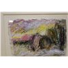 Image 3 : Abstract Artwork by Artist E.V. Hon (?) w/ Noelani Gallery Sticker 16" x 14", Framed & Matted