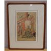 Image 1 : Courtesan Shaving the Head of Lucky God Artwork 14" x 17", Framed & Matted