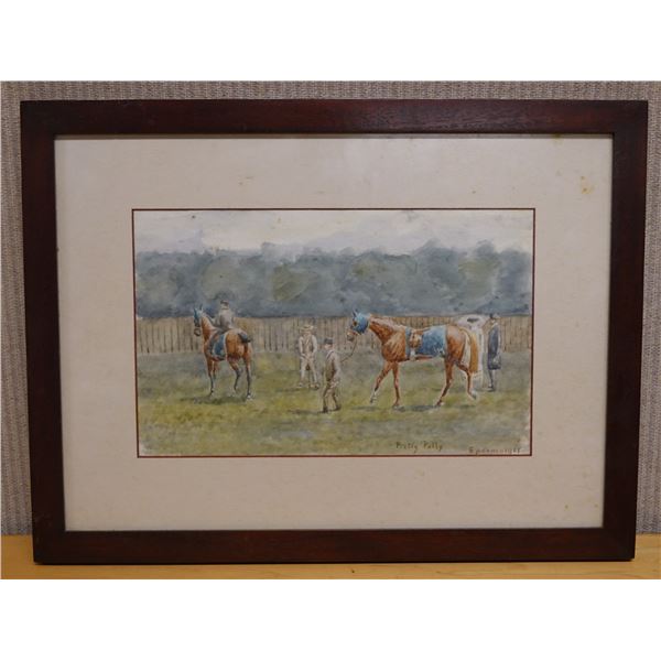 Pretty Polly Epsom 1905 Equestrian Racehorse Artwork 19" x 14", Framed & Matted