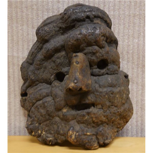 Carved Wooden Mask Wall Hanging 7" x 8.5"