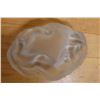 Image 6 : Vintage Art Deco Style Frosted Glass Bowl w/ Reclining Female Figure by Czech It Out 8" x 5" x 2.5"H