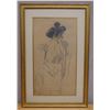 Image 1 : Female Image Sketch by Sheridan (?) 16" x 24", Framed & Matted