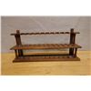 Image 2 : Wooden  24-Slot Tobacco Pipe Stand 21" x 4.5" x 9"H