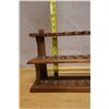 Image 9 : Wooden  24-Slot Tobacco Pipe Stand 21" x 4.5" x 9"H
