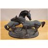 Image 2 : Two Horse Sculpture "L'Accolade" (The Embrace) Modeled After French Sculptor Pierre-Jules Mêne 21" x