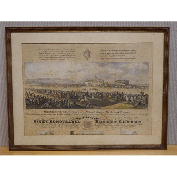 Vintage Artwork Dedicated to the Right Honourable Robert Gordon 35" x 27", Framed & Matted