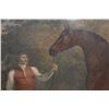 Image 4 : Man & Horse Artwork Titled Orville w/ Bio 36" x 31", Framed & Matted