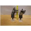 Image 10 : Qty 2 Carved Guardian Animal Sculptures on Bases 8"-8.5"H
