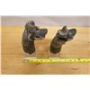 Image 8 : Qty 2 Carved Guardian Animal Sculptures on Bases 8"-8.5"H