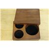 Image 6 : Wooden Box w/ Lid & 3 Internal Compartments w/ 4 Marbles 6" x 4" x 3.5"H