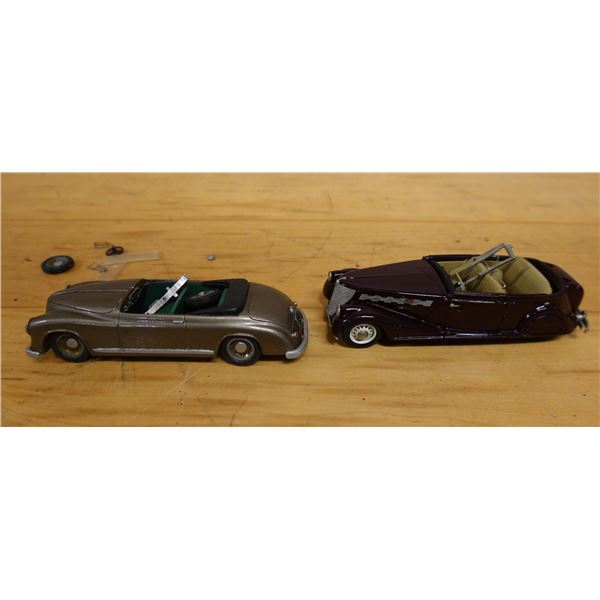 Qty 2 Convertible Model Cars: Lancia & Suprastella Unassembled w/ Parts, Misc Sizes (may be incomple