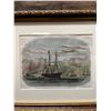 Image 2 : Queen Emma Leaving H.M.S. Alert in Honolulu Harbour Hand Colored 1858 Engraving 16" x 12", Framed & 