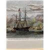 Image 4 : Queen Emma Leaving H.M.S. Alert in Honolulu Harbour Hand Colored 1858 Engraving 16" x 12", Framed & 