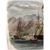 Image 6 : Queen Emma Leaving H.M.S. Alert in Honolulu Harbour Hand Colored 1858 Engraving 16" x 12", Framed & 