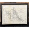 Image 1 : Map of Oahu, Hawaiian Islands 1893 from US Geological Survey 15" x 12" Framed