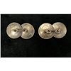 Image 1 : Qty 4 King Kalakaua 1883 Hawaiian Dimes made into 2 Cufflinks w/ "J.D." Initials 5/8" Dia