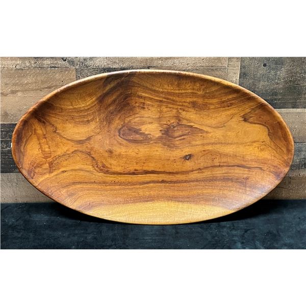 Hawaiian Koa Wood Platter 1975 from the Blair Company w/ Artist Signature 26" x 15" x 2"H