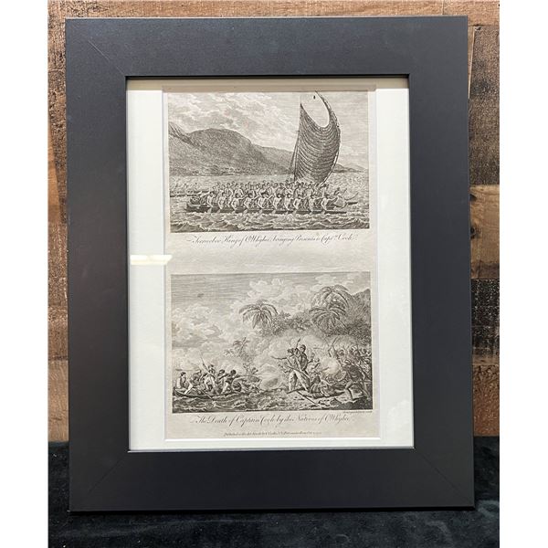 Qty 2 Copper Engravings by Thomas Bankes 1788-90 in Single Frame 16.5" x 13.5"