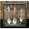 Image 1 : Qty 3 Duke Kahanamoku Image 1910-17 Sterling Silver Spoons 7" x 7", Framed