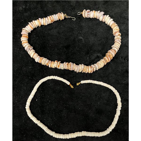 Qty 2 Vintage Puka Shell Necklaces 16"L