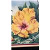 Image 3 : Yellow Hibiscus Flowers Airbrush Painting by Ted Mundorff 1940-50, 21" x 17", Framed & Matted