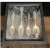 Image 3 : Qty 4 Surfing Image 1900-20 Sterling Silver Spoons 7" x 7", Framed