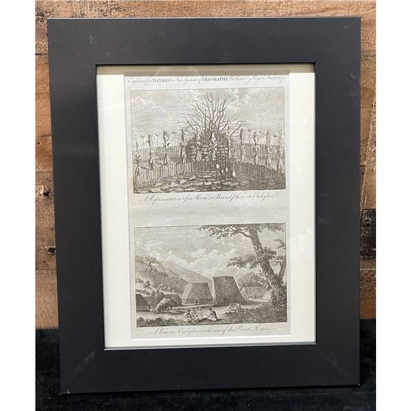 Qty 2 Copper Engravings by Thomas Bankes 1788-90 in Single Frame 16.5" x 13.5"