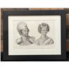 Image 1 : Residents of the Sandwich Islands 1860 Engraving Stone Lithograph Copy of Carl Joseph Brodtmann 14" 