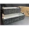 Image 3 : Navaris 2-Pack Natural Paper Rope Storage Baskets with Wooden Handles - Black - New in Box
