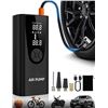 Image 1 : Portable Rechargeable Tire Inflator/Air Pump - Cordless Powerbank/Tire Pump with LED Screen - New!