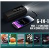 Image 2 : Portable Rechargeable Tire Inflator/Air Pump - Cordless Powerbank/Tire Pump with LED Screen - New!