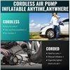 Image 6 : Portable Rechargeable Tire Inflator/Air Pump - Cordless Powerbank/Tire Pump with LED Screen - New!