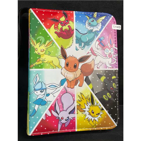 Pokemon Eeveelutions Premium Leather Card Storage Binder - Holds 400 Cards; Zipper Design - New