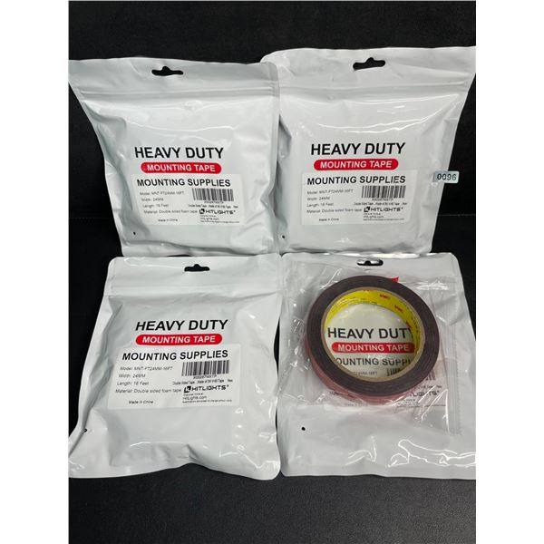 4 Rolls of Heavy Duty Mounting Tape (Double-Sided 3M Tape) 16FT Per Roll - New