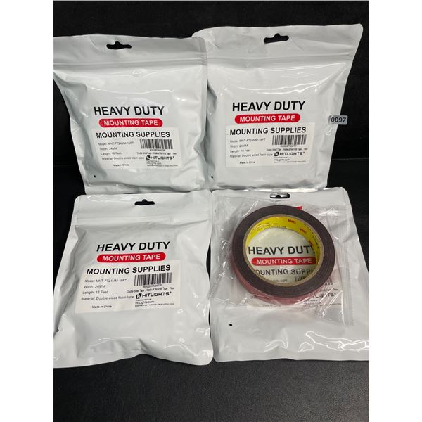 4 Rolls of Heavy Duty Mounting Tape (Double-Sided 3M Tape) 16FT Per Roll - New