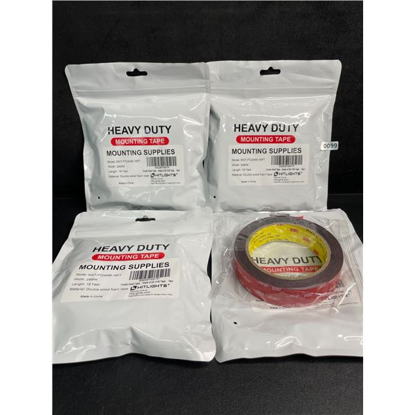 4 Rolls of Heavy Duty Mounting Tape (Double-Sided 3M Tape) 16FT Per Roll - New