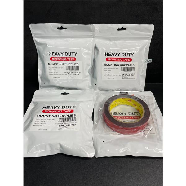 4 Rolls of Heavy Duty Mounting Tape (Double-Sided 3M Tape) 16FT Per Roll - New