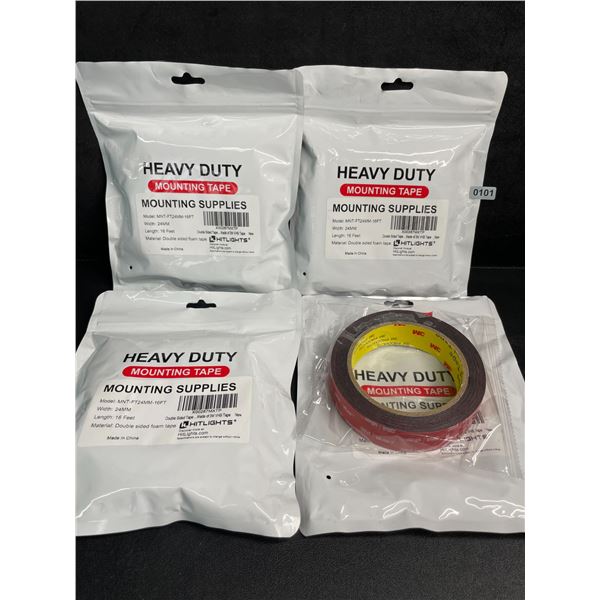 4 Rolls of Heavy Duty Mounting Tape (Double-Sided 3M Tape) 16FT Per Roll - New
