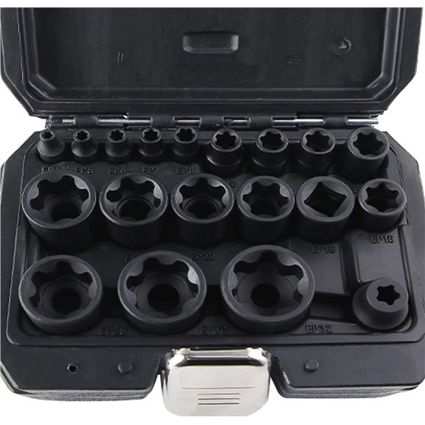 19PCS External Star Socket Tool Set - 3/8" Drive External Torque Socket Set - New Sealed!
