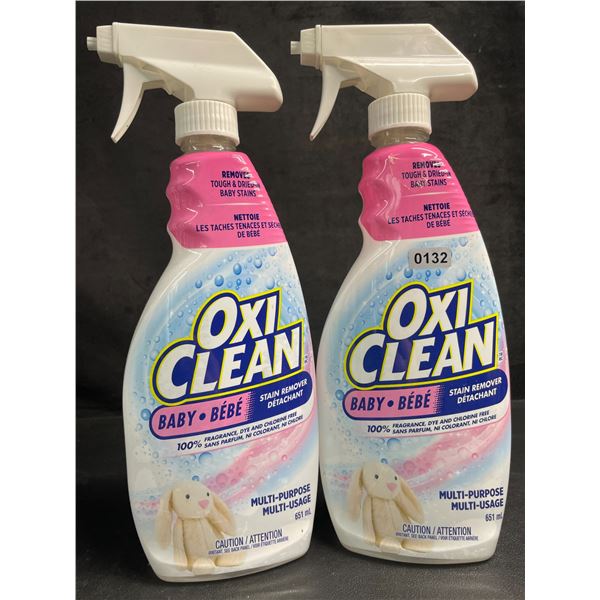 Lot of 2 OxiClean All-Purpose Stain Remover Sprays (651ml) Fragrance-Free/Dye-Free - New