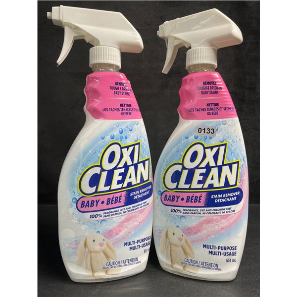 Lot of 2 OxiClean All-Purpose Stain Remover Sprays (651ml) Fragrance-Free/Dye-Free - New