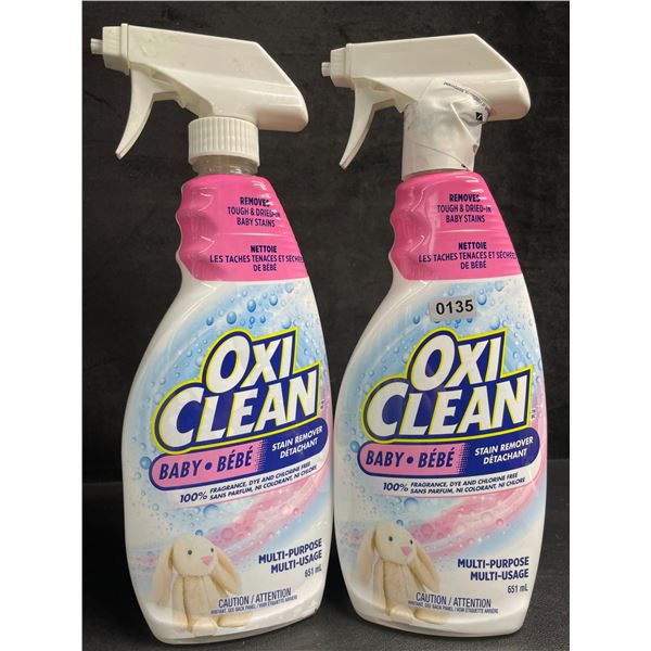 Lot of 2 OxiClean All-Purpose Stain Remover Sprays (651ml) Fragrance-Free/Dye-Free - New