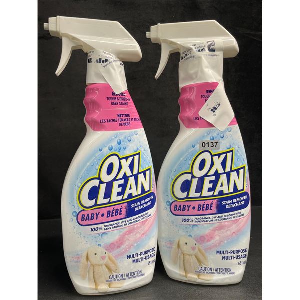Lot of 2 OxiClean All-Purpose Stain Remover Sprays (651ml) Fragrance-Free/Dye-Free - New